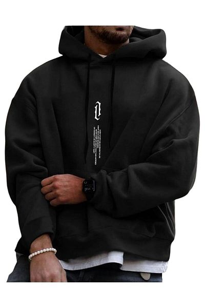 BENROMA Φούτερ με κάθετη στάμπα UNISEX Oversize με κουκούλα