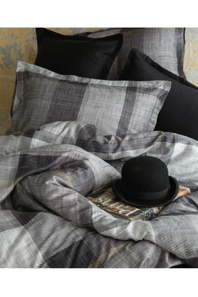 İssimo Home İssimo Dunloe Black Digital Cotton Satin Duvet Cover Set Double