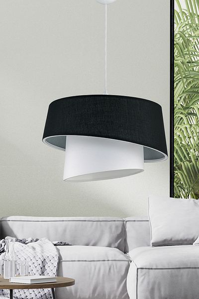 EvLight Helmet Black 2 Tier Pendant Chandelier
