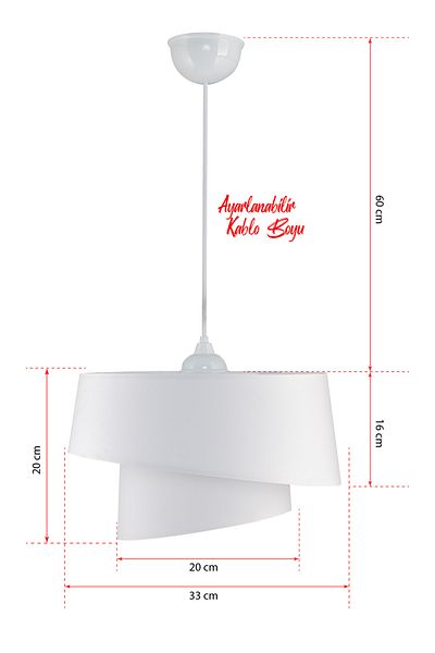 EvLight Helmet PVC White 2 Tier Pendant Chandelier