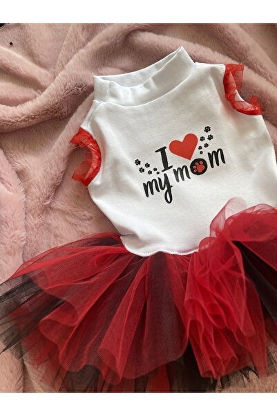 Barneystore Cat Dog Cotton Combed Mom Tutu Dress