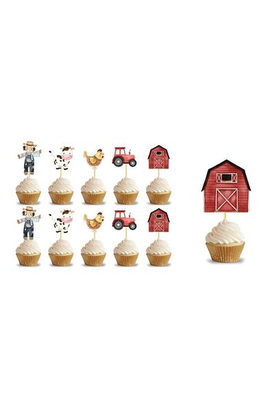 Big Party Toothpick Farm Animals 10pcs