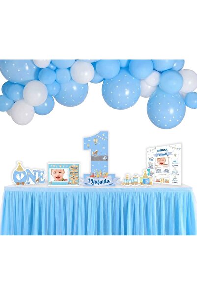 Big Party Dekoratif Kişiye Özel Ayaklı Pano Seti 1 Yaş Mavi