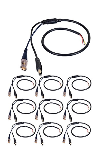 OEM 10 Adet Hazır Bnc Power Soketli Güvenlik Kamerası Bağlantı Kablosu Kablol...