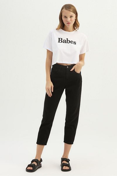 Quzu Gabardine Mom Jean