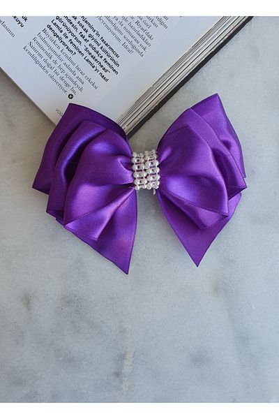 kalben accessories Agrafă de păr cu fundă cu perle din satin pentru femei, agrafă pentru femei, agrafă de păr, agrafă de păr, agrafă de păr de design