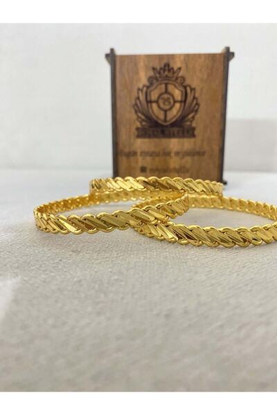 RoyalSteels 22 Ayar Altın Kaplama Adana Üç Burgu Bilezik (1 ADET)