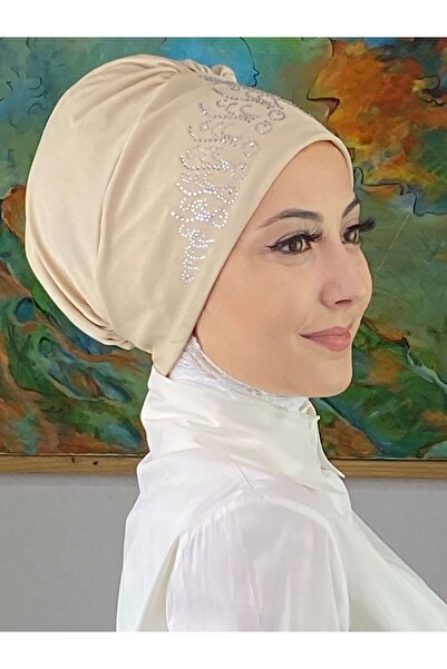 BUTİKAMBAR Princeza Model Srebrni Kamen Krem Bonet
