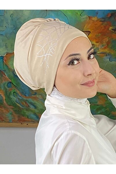 BUTİKAMBAR Model kruna Srebrni kamen Krem kapuljača