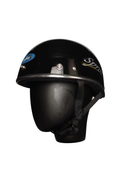 MOTOANL Motosiklet Kaskı Abs Materıal Yarım Chopper Model Kask Vespa Scooter Black