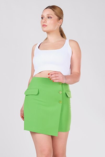 Giyim Dünyası Women's Pocket Detailed Skirt Green
