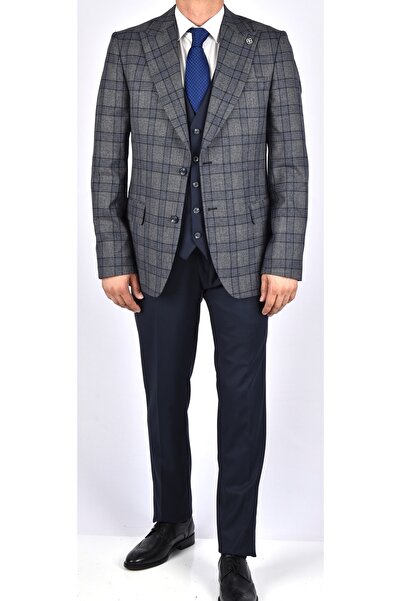 Carutte CRT564 2023-منقوشة بدلة كومبين / أزرق داكن / مقاس 46 - 6 دروب