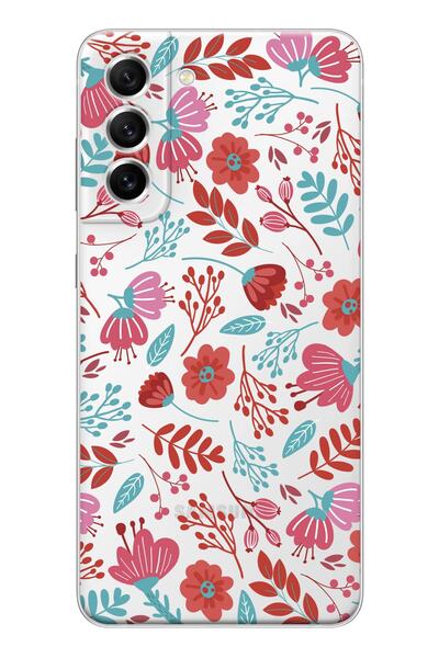 shoptocase Galaxy S22 Uyumlu Şeffaf Çiçekler Telefon Kılıfı