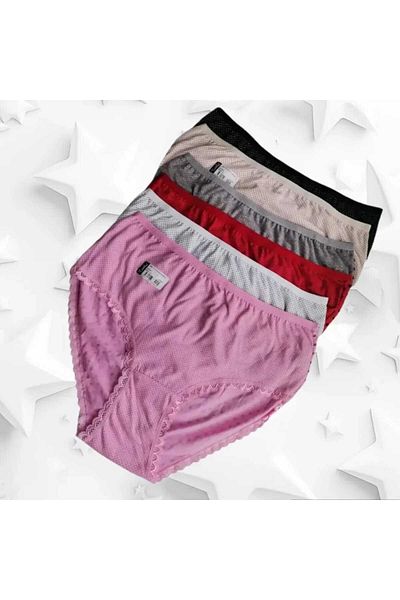Tutku 12-Piece 6 Pieces of Passion Multi-Colored Panties, 2 Pieces of Elastane Undershirt with String Strap, 4 Pieces of Socks