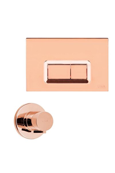 banyosepeti Gömme Rezervuar Butonu Rose Gold Bakır Kumanda Paneli Bakır Gizli...