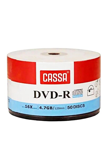 Cassa DVD-R 16X 4.7 GB/120 Min Boş Dvd 50 li Paket Kod:9453