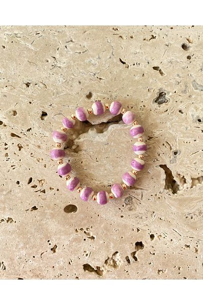 TAKI BY EKİN Handmade Beaded Bracelet with Metal Accessories