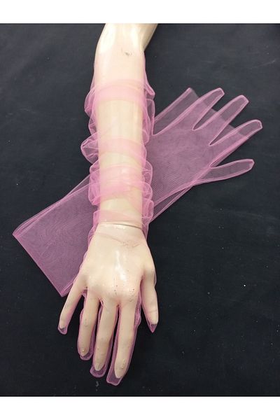 es moda shop Bella Evening Dress Bridal Party Gloves Long Candy Pink