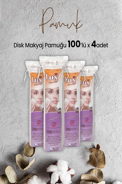 LUX Disc Makeup Cotton 100pcs x 4 Pieces