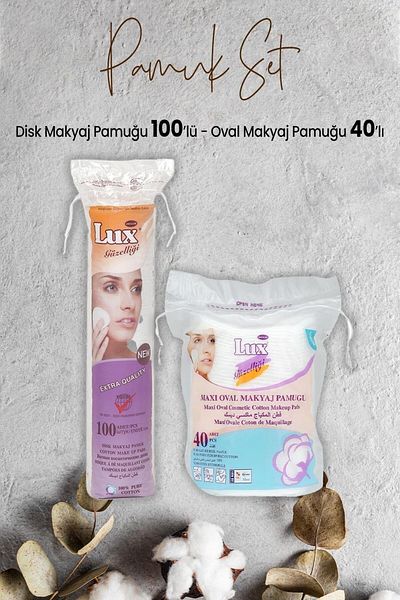 LUX Disc Oval Makeup Cotton 40pcs and Disc Makeup Cotton 100pcs