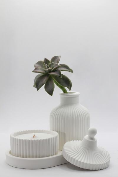 a&p No:1 Bohem Pampas Vazo Ve Mum Seti 3 Parça