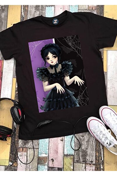 RYO FASHİON Tricou pentru copii cu mânecă scurtă, negru, din bumbac pieptănat...