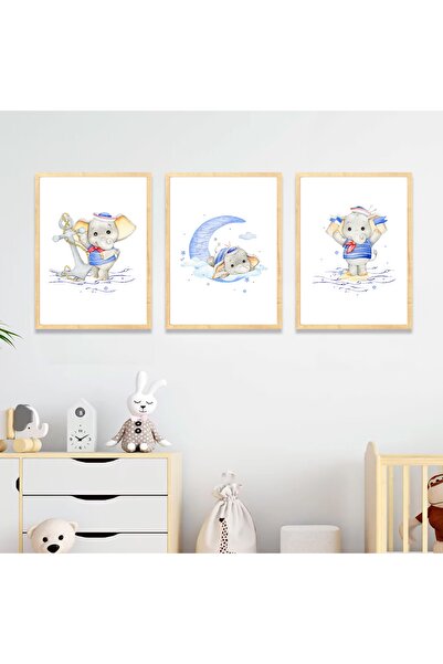Dekorsiahome Комплект за рисуване с дървена рамка за детска стая от 3 части -...