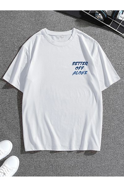 Jose Clothing UNISEX ΛΕΥΚΟ ΤΥΠΩΜΕΝΟ ΥΠΕΡΜΕΓΕΘΕΣ ΚΟΝΤΟΜΑΝΙΚΙ ΜΠΟΥΛΟΣ