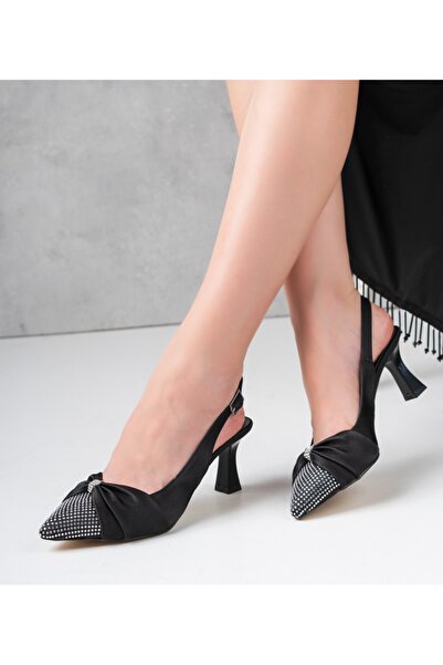 Genetti Home Kadın Saten Taşlı Stiletto