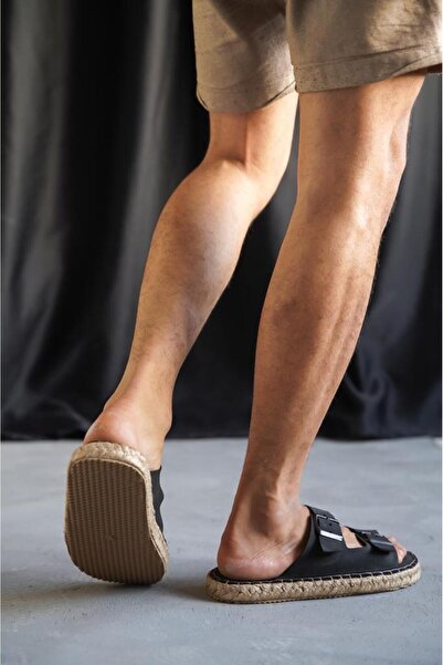 hmdyıl Ανδρικές παντόφλες Espadrille με διπλή πόρπη