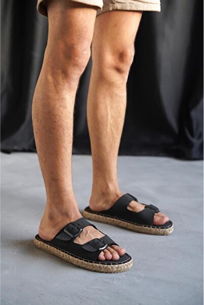 hmdyıl Ανδρικές παντόφλες Espadrille με διπλή πόρπη