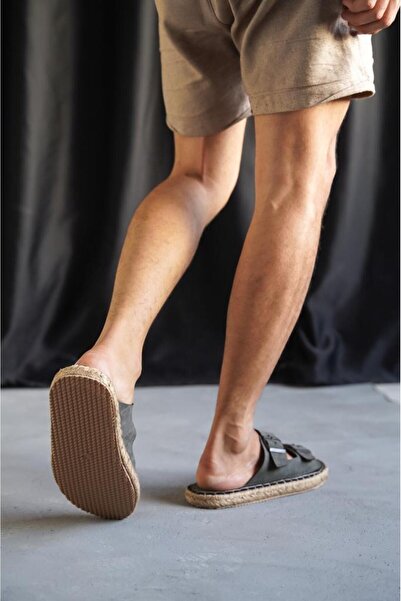 hmdyıl Ανδρικές παντόφλες Espadrille με διπλή πόρπη