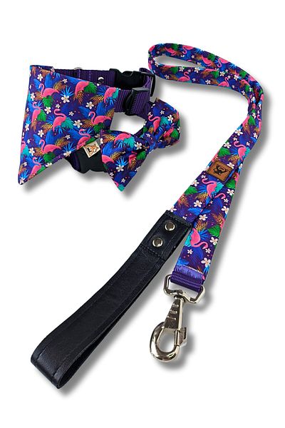 UTDpet طقم طوق وملحقات للكلاب من Flamingo Standard (مع وشاح وربطة عنق)