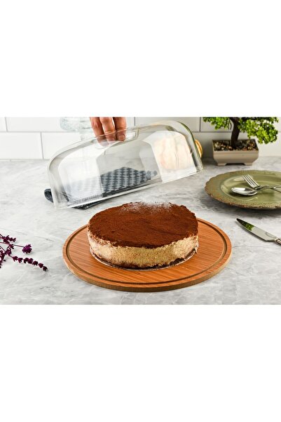 Zucci Home Cake Pastry Fan with Wooden Stand 27 cm