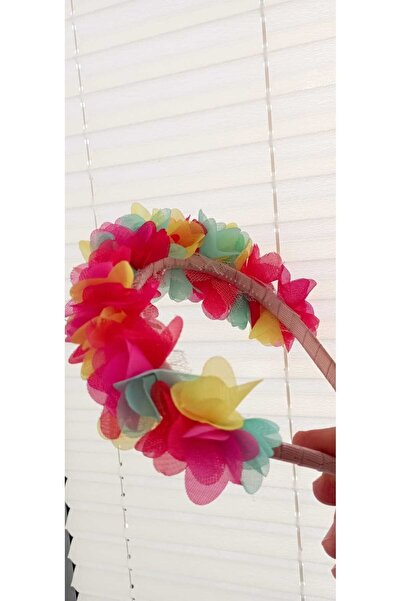 Sare Çocuk Giyim Handmade Girl's Colorful Flowers Crown Buckle (Sturdy)