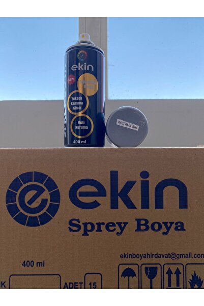 Ekin 400 ml Metalik Gri 15'li Koli Sprey Boya