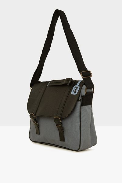 Bagmori Blue Women's Flap Double Belt Strap Canvas Bag M000005670