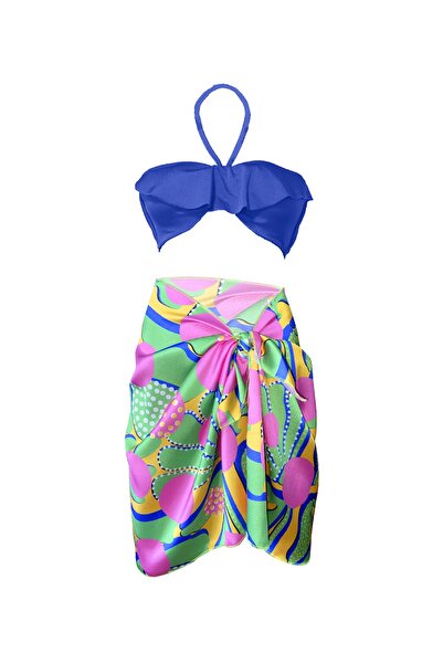 Bolder Pareo transparent din satin cu buline verde Sakura (147*55)