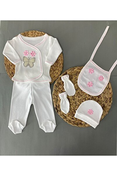 Petite Ponpon Baby طقم خروج من المستشفى للأطفال حديثي الولادة 0-3 أشهر مكون م...