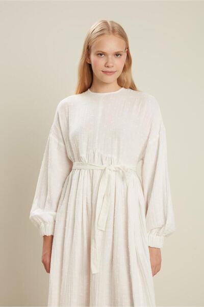 Manuka Ecru Color - Oversize Muslin Dress