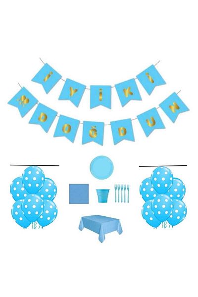 Mini Parti MINI PARTY STORE BLUE BIRTHDAY SET 25 PERSON