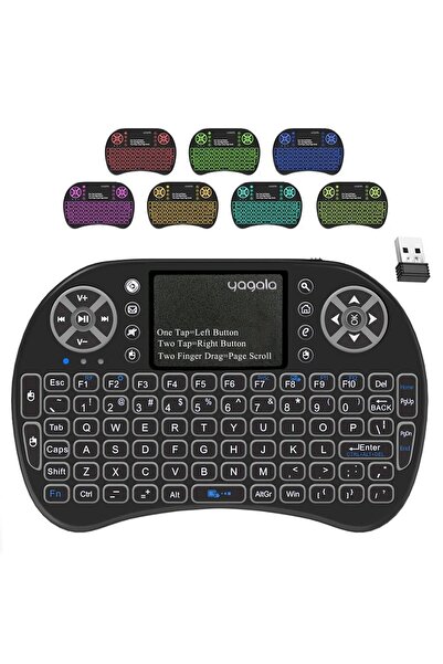 abnturk Mini Klavye Işıklı Arkadan Aydınlatmalı ve Touchpad Wireless Keyboard Backlit Kablosuz Dokunmatik