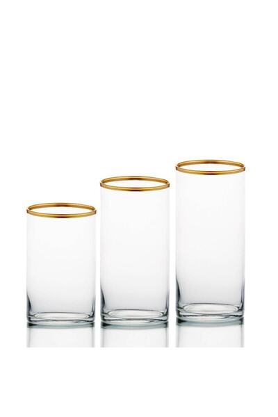 Genel Markalar Varaklı 3 Lü Mum Vazosu Model 2 Small 8.5 x 11 x 12.5 cm