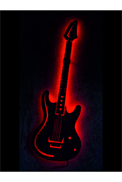 Led mdf gitar silueti ışıklı