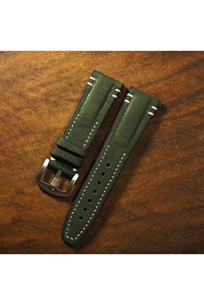 Ventum سلك مصنوع يدويًا من جلد نوبوك أخضر عتيق مقاس 21 مم