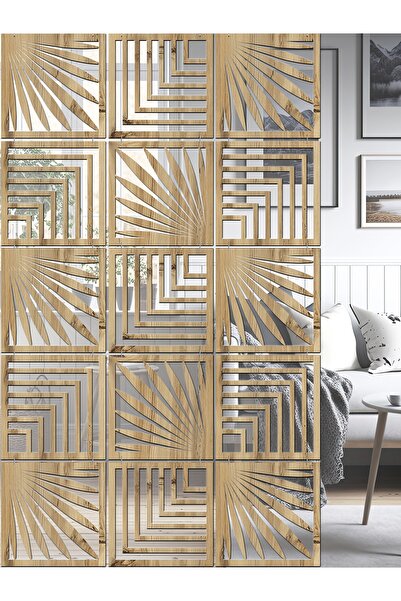 standarts Makta ® Lazer Kesim Sarkıt Paravan, Ahşap Seperatör, Oda Bölücü 4'lü Panel Levha Seti