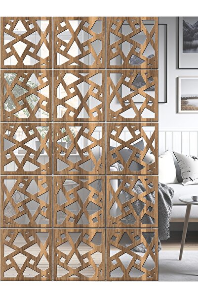 standarts Makta ® Lazer Kesim Sarkıt Paravan, Ahşap Seperatör, Oda Bölücü 4'l...