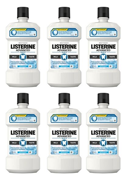 Listerine Advanced Whıte ( Hafif Tat) Gargara (İthal) 500ml (6 Adet)