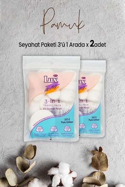 LUX Travel Pack of 3 x 2 Pieces