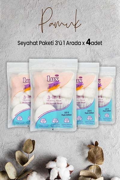 LUX Travel Pack of 3 x 4 Pieces
